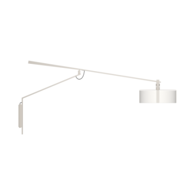 Biała lampa ścienna Okolo Wall Long z białym tekstylnym abażurem Grupa Products
