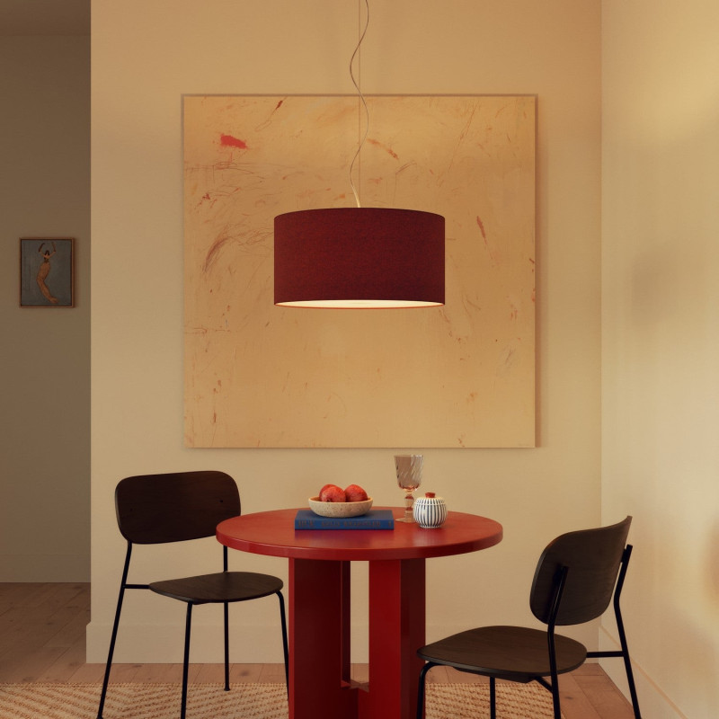 lampa wisząca Cilindro Medium w kolorze wełny homarowej z abażurem FPN