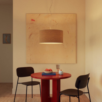 FPN Cilindro Medium Beige Wool Fabric Pendant Light