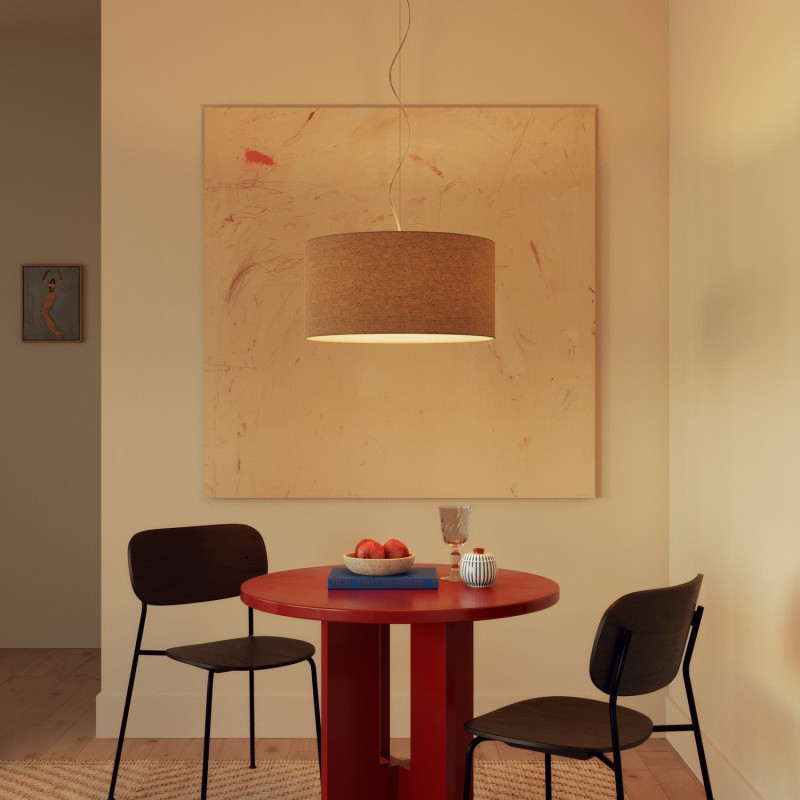 lampa wisząca Cilindro Medium w kolorze wełny beżowej z abażurem FPN