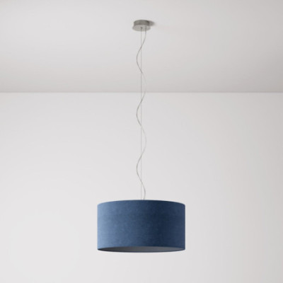 lampa wisząca Cilindro Medium w kolorze niebieskiej wełny z abażurem FPN