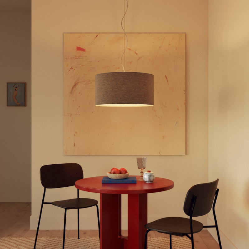 lampa wisząca Cilindro Medium w kolorze jasnoszarej wełny z abażurem FPN