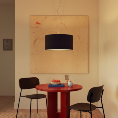 lampa wisząca Cilindro Medium w kolorze ciemnoszarej wełny z abażurem FPN