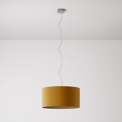 lampa wisząca Cilindro Medium Lana w kolorze musztardowym z abażurem FPN
