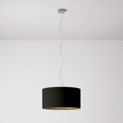 lampa wisząca Cilindro Medium w kolorze czarnym i złotym z abażurem FPN