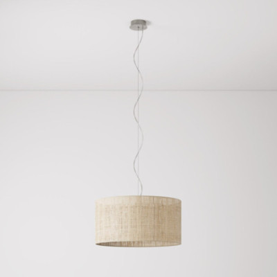 lampa wisząca Cilindro Medium Raphia z abażurem FPN