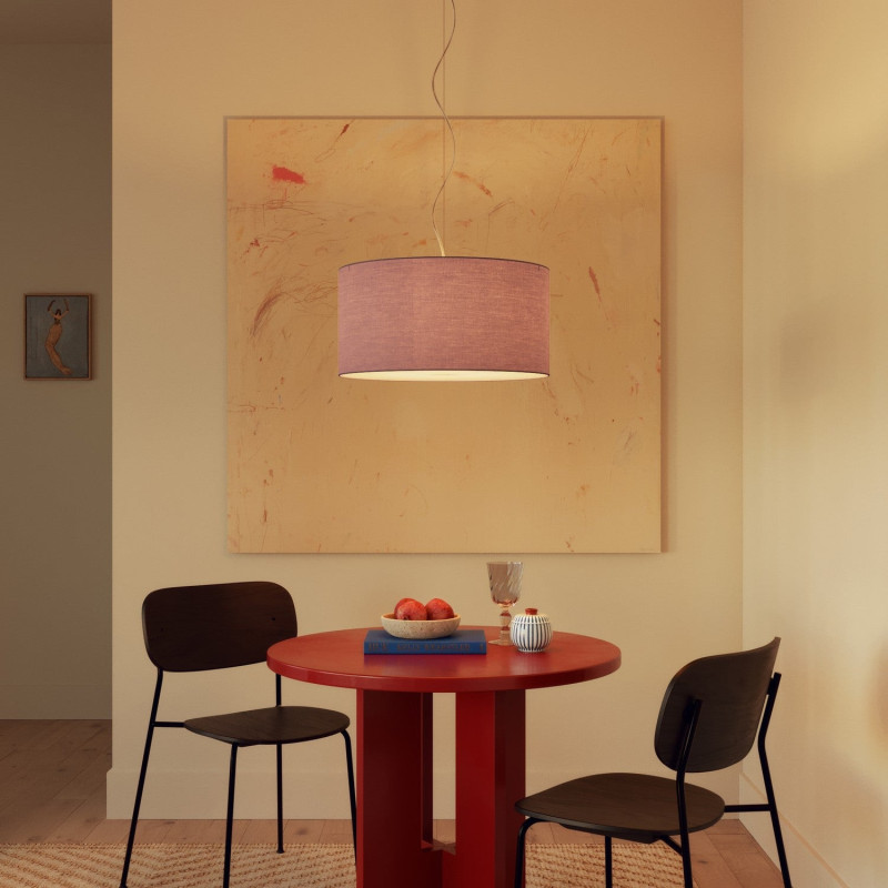 lampa wisząca Cilindro Medium Teletta w kolorze liliowym z abażurem FPN