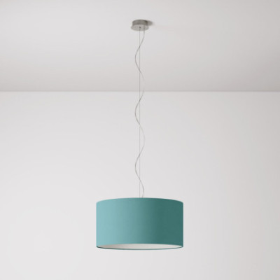 lampa wisząca Cilindro Medium Teletta w kolorze turkusowym z abażurem FPN