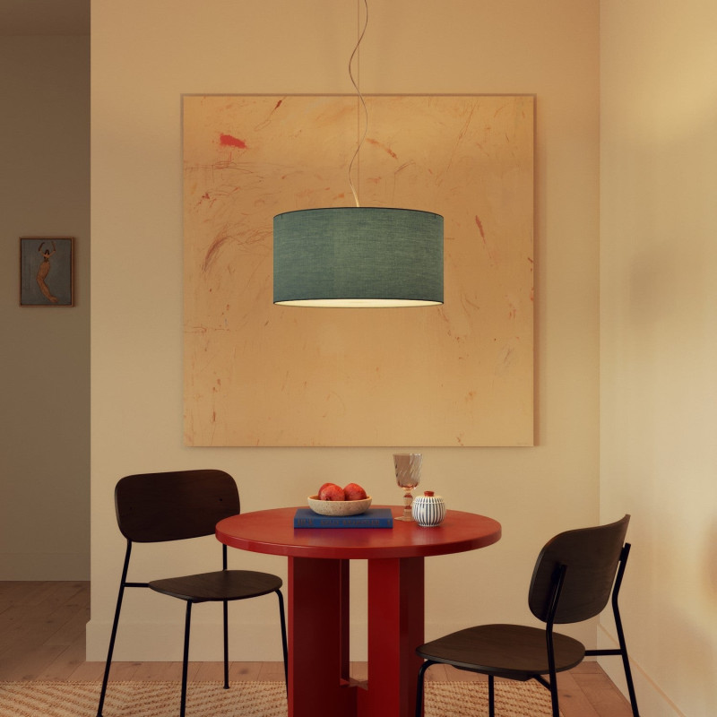 lampa wisząca Cilindro Medium Teletta w kolorze turkusowym z abażurem FPN