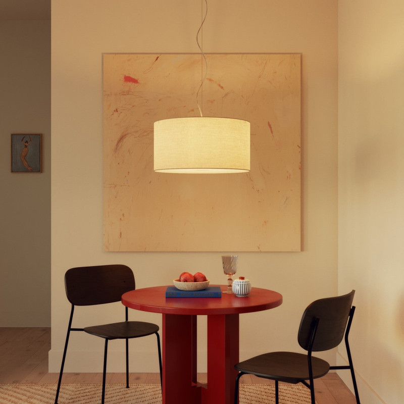 lampa wisząca Cilindro Medium Arenal w kolorze piaskowym z abażurem FPN