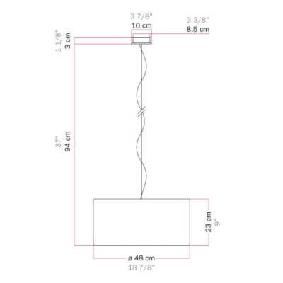 lampa wisząca Cilindro Medium Arenal w kolorze piaskowym z abażurem FPN