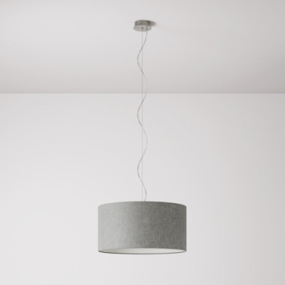 lampa wisząca Cilindro Medium Camelot w kolorze jasnoszarym z abażurem FPN