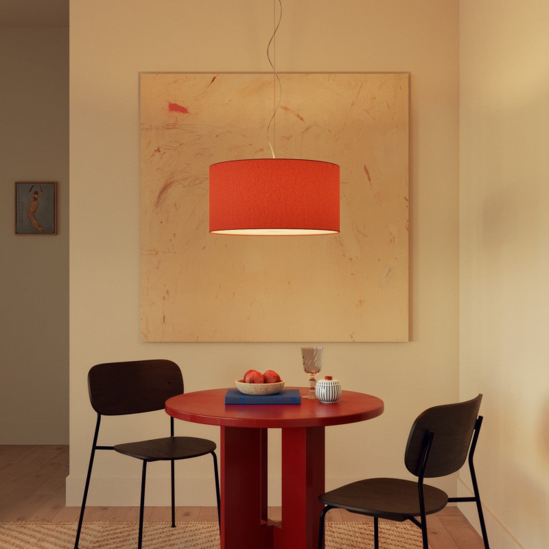 lampa wisząca Cilindro Medium Cinette w kolorze pomarańczowym z abażurem FPN