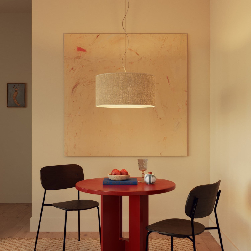 lampa wisząca Cilindro Medium Juta w kolorze jasnej juty z abażurem FPN