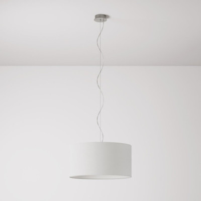 lampa wisząca Cilindro Medium Lino w kolorze szarym z abażurem FPN
