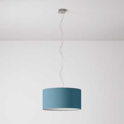 lampa wisząca Cilindro Medium Teletta w kolorze surowym niebieskim z abażurem FPN