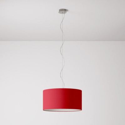 lampa wisząca Cilindro Medium Teletta w kolorze czerwonym z abażurem FPN