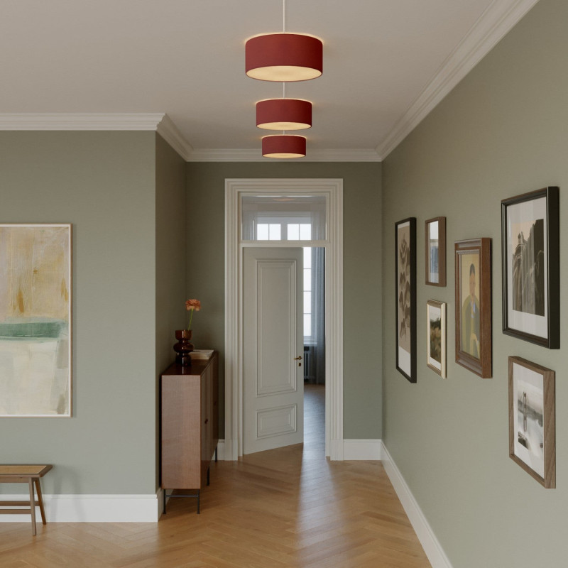 FPN Small Arenal Burgundy Fabric Ceiling Light