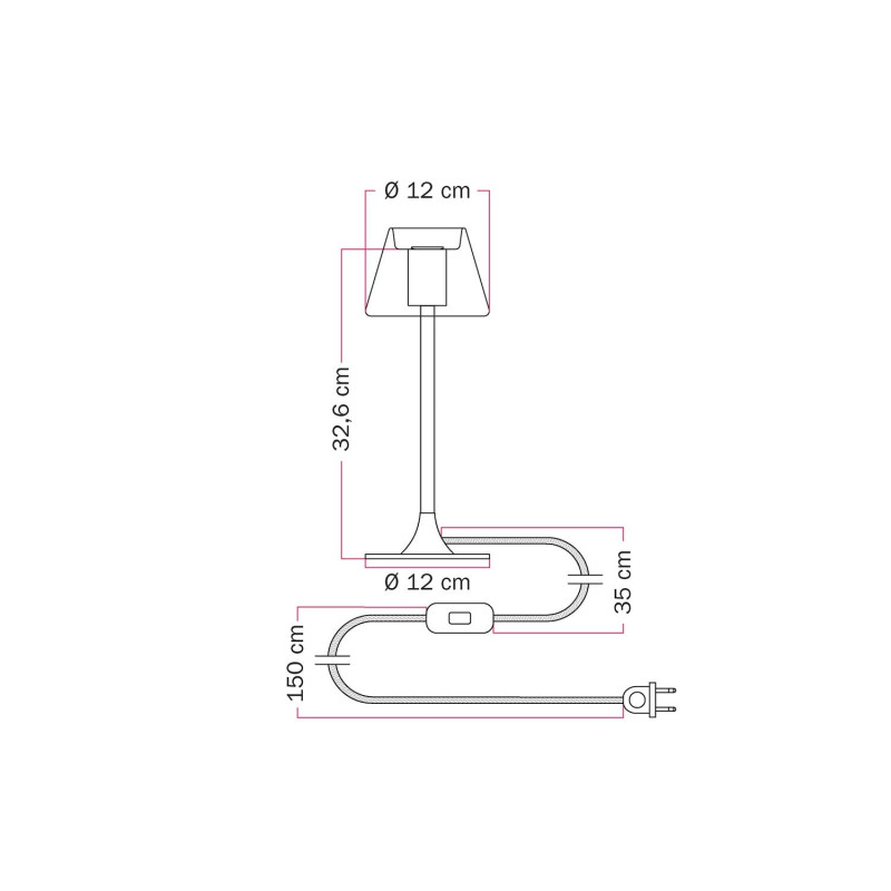 Czarna lampa stołowa MAG-Y z przezroczystą żarówką Ghost G07 Creative-Cables