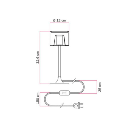 Creative-Cables MAG-Y Black Table Lamp with Smoked Ghost G13 Bulb