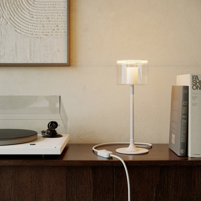 Creative-Cables MAG-Y White Table Lamp with Clear Ghost G03 Bulb