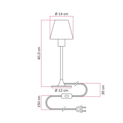 Biała lampa stołowa MAG-Y abażurem Creative-Cables