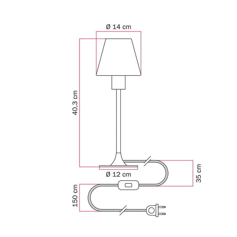 Biała lampa stołowa MAG-Y abażurem Creative-Cables