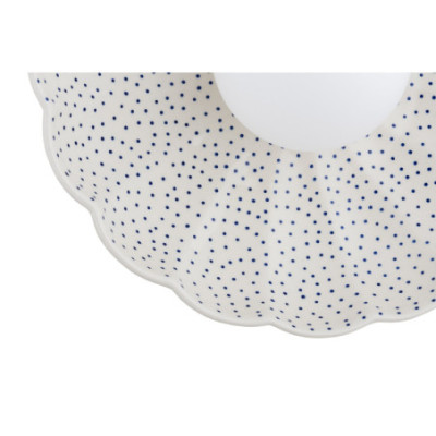 Argon x Bolesławiec BOLL White Shell Ceramic Wall Light with Opal Glass