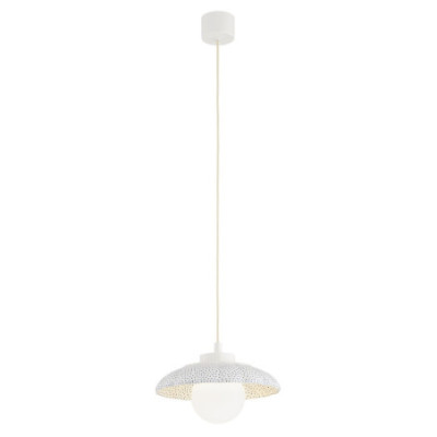Argon x Bolesławiec BOLL White Shell Ceramic Pendant Light with Opal Glass