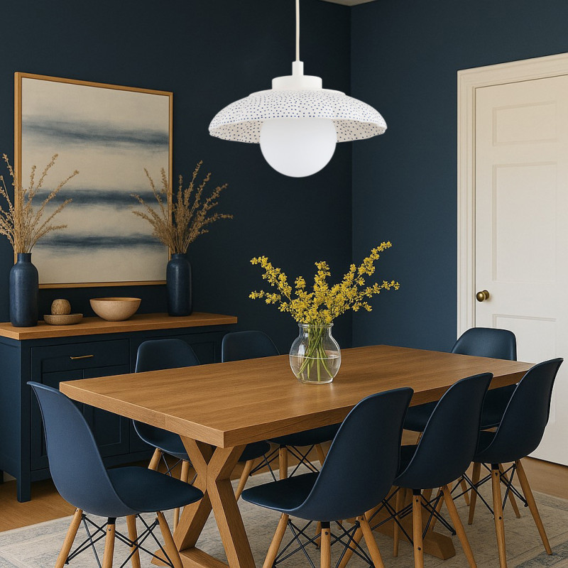 Argon x Bolesławiec BOLL White Shell Ceramic Pendant Light with Opal Glass