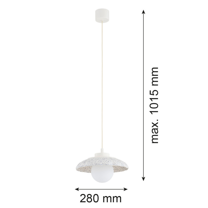 Argon x Bolesławiec BOLL White Shell Ceramic Pendant Light with Opal Glass
