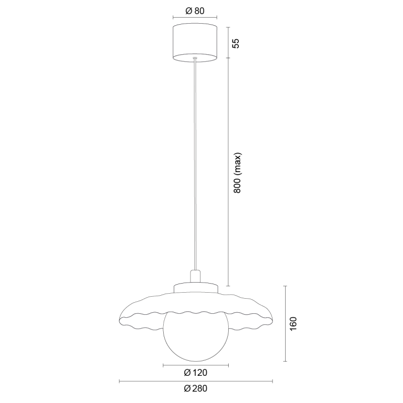 Argon x Bolesławiec BOLL White Shell Ceramic Pendant Light with Opal Glass