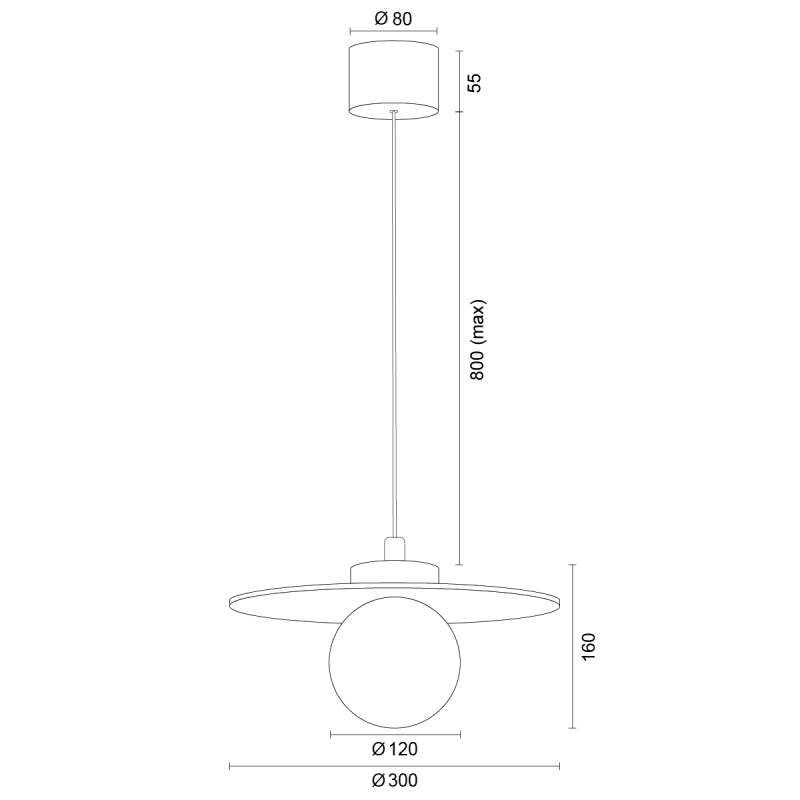 Argon x Bolesławiec BOLL White Flat Ceramic Pendant Light with Opal Glass