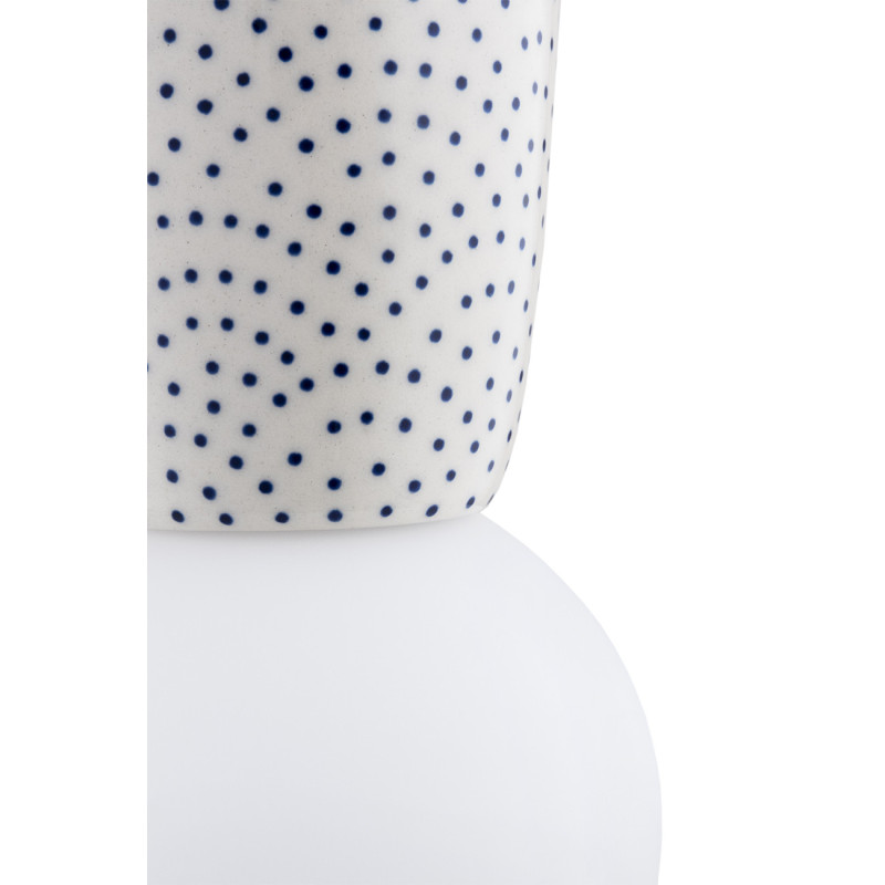 Argon x Bolesławiec BOLL White Provençal Ceramic Pendant Light with Opal Glass