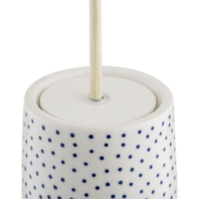 Argon x Bolesławiec BOLL White Provençal Ceramic Pendant Light with Opal Glass