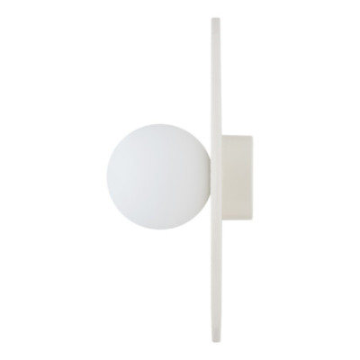 Argon x Bolesławiec BOLL White, Navy Blue Ceramic Wall Light with Opal Glass