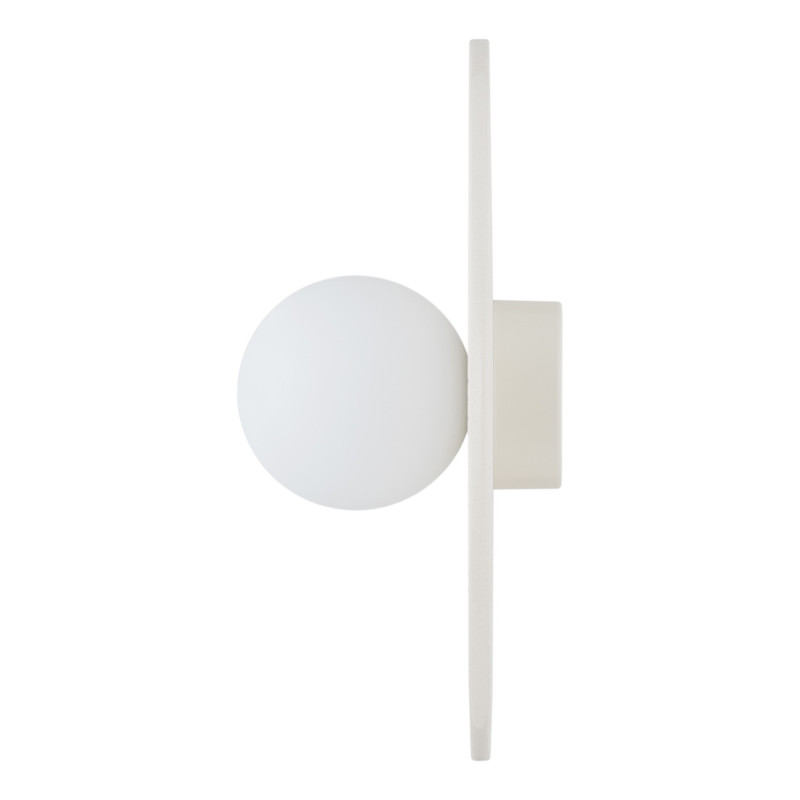 Argon x Bolesławiec BOLL White, Navy Blue Ceramic Wall Light with Opal Glass