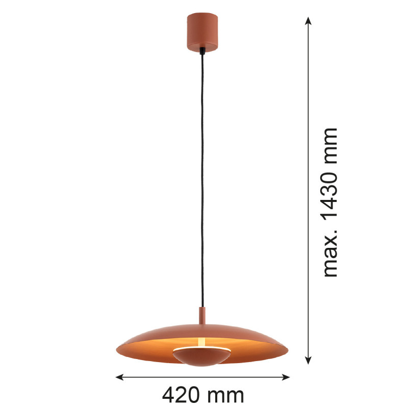 Argon BOLTON Terracotta Integrated LED Pendant Light