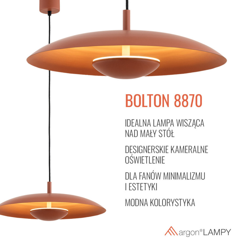 Lampa wisząca BOLTON w kolorze terakoty Argon
