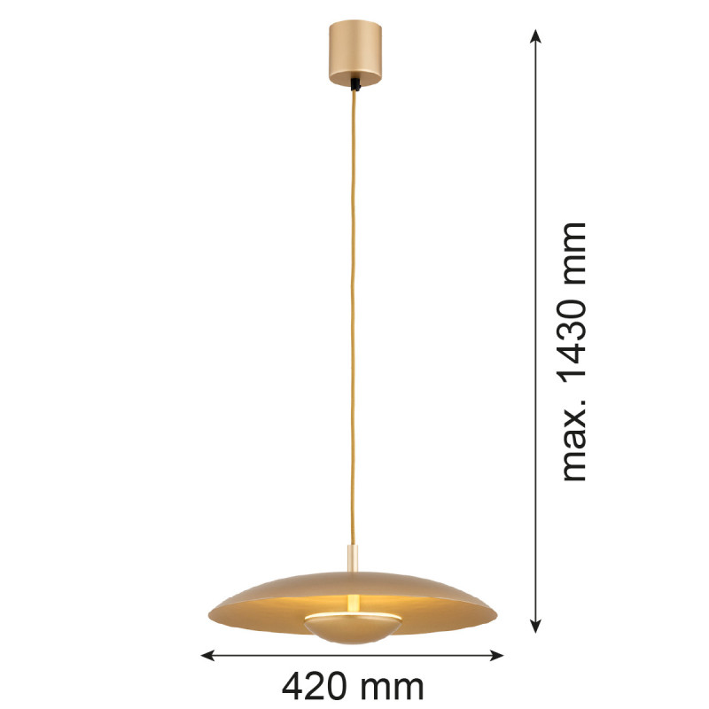 Lampa wisząca BOLTON w kolorze złotym Argon