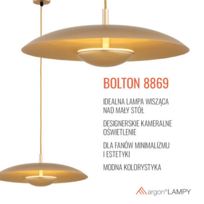 Lampa wisząca BOLTON w kolorze złotym Argon