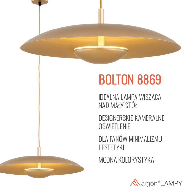 Lampa wisząca BOLTON w kolorze złotym Argon