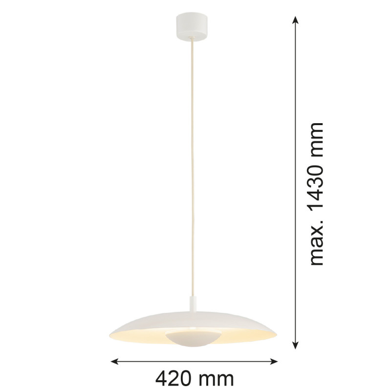 Lampa wisząca BOLTON w kolorze kremowej bieli Argon