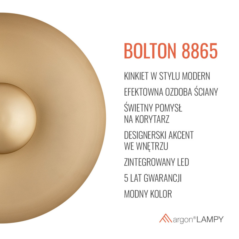 Argon BOLTON Gold Integrated LED Wall Light