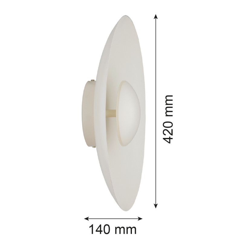 Argon BOLTON Cream White Steel Wall Light