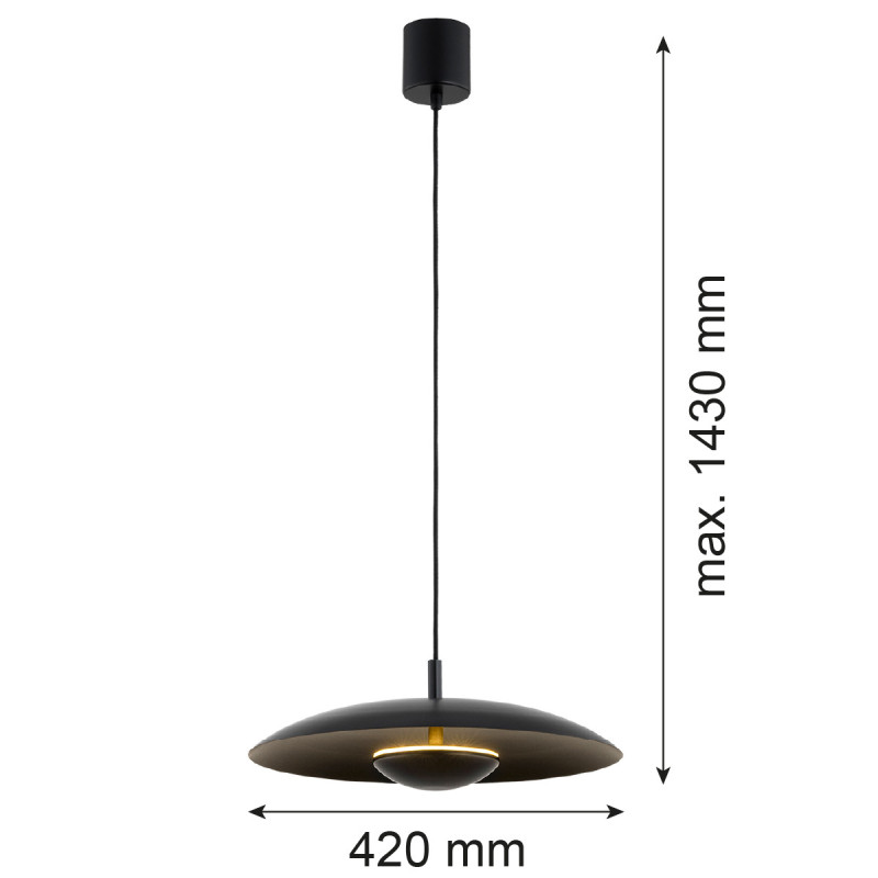 Argon BOLTON Black Pendant Light