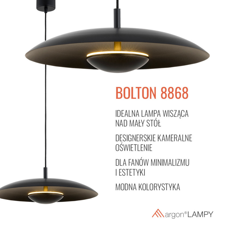 Argon BOLTON Black Pendant Light