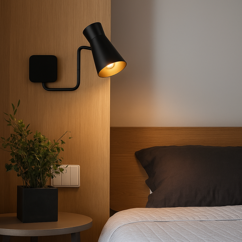 Argon LORD Black Wall Light with Adjustable Shade