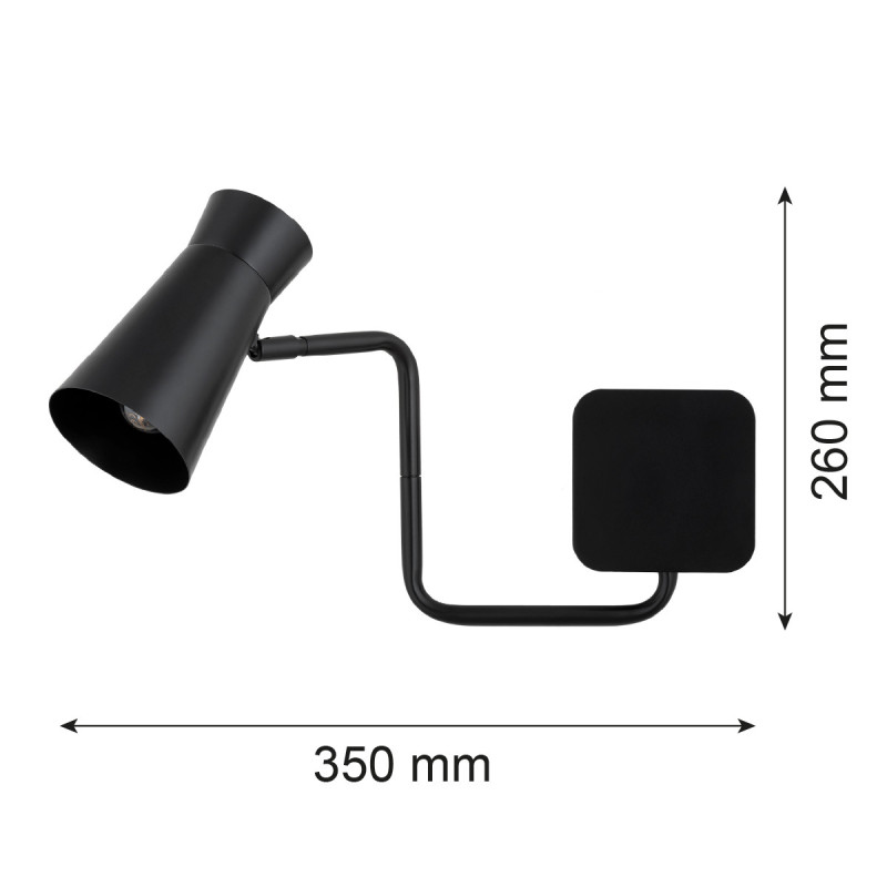 Argon LORD Black Wall Light with Adjustable Shade