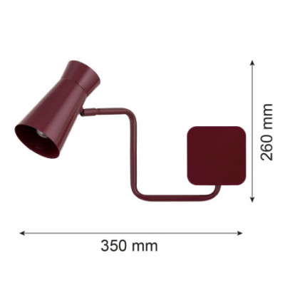 Argon LORD Burgundy Wall Light with Adjustable Shade